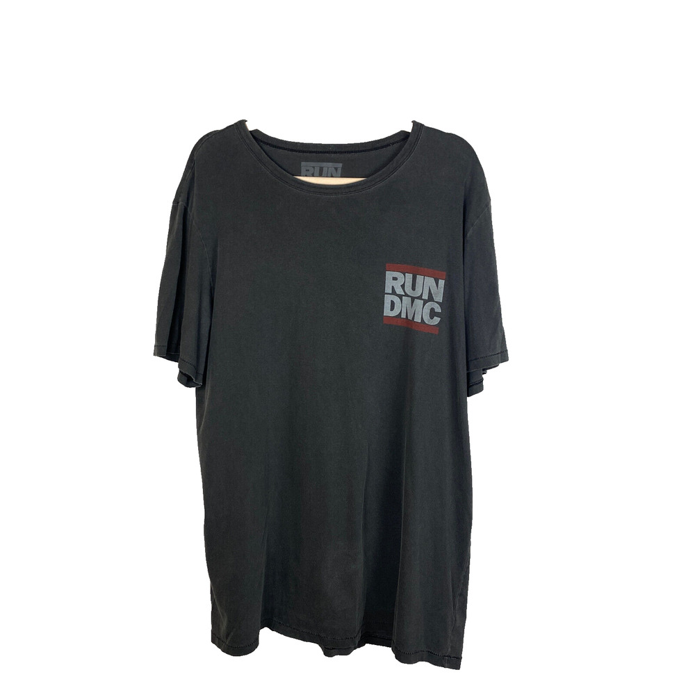 Run DMC T-Shirt Sz XLT Tall Walk This Way Tee Gray Distressed READ SMALL HOLE